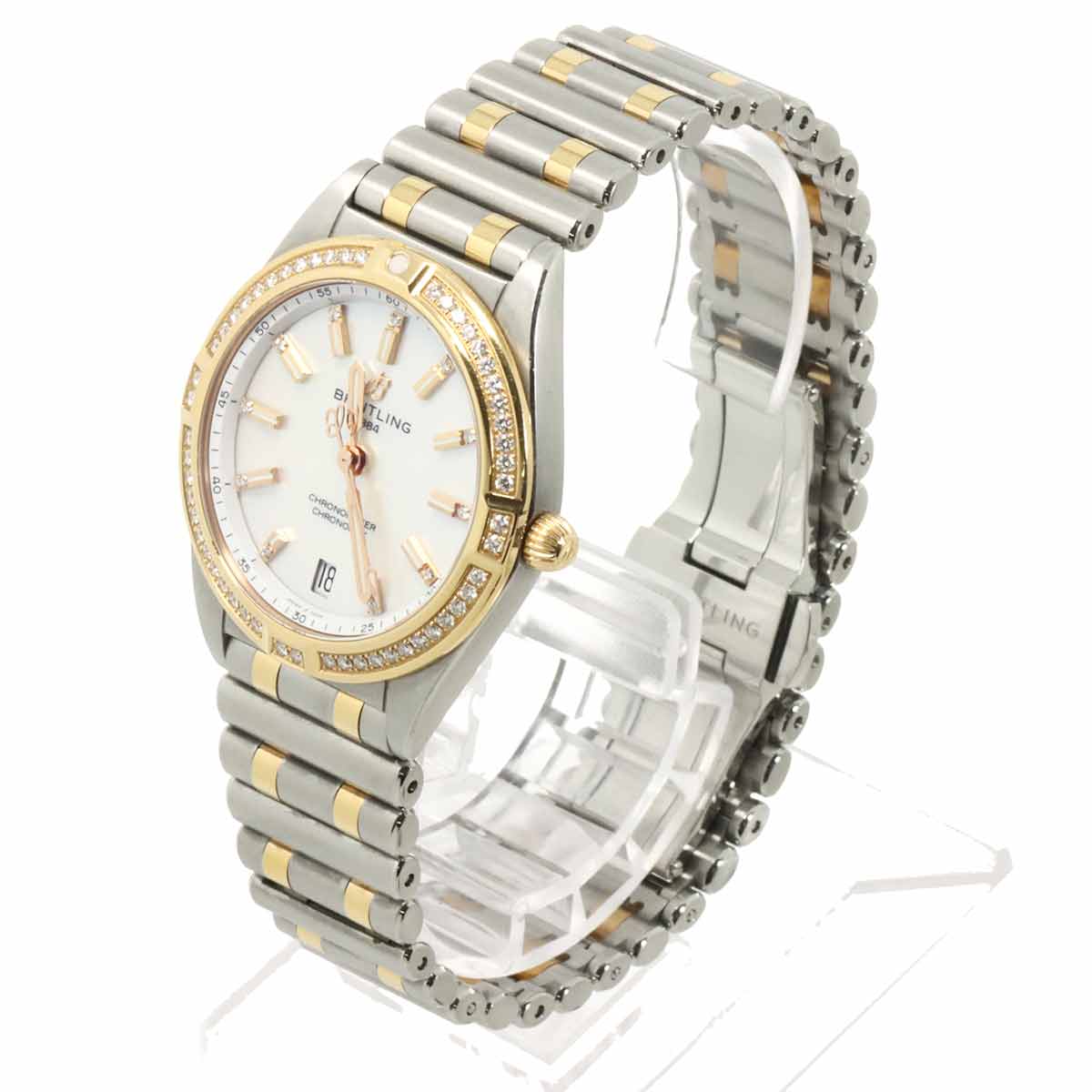 Chronomat 32 U77310 Diamond K18YG Quartz White Shell Dial