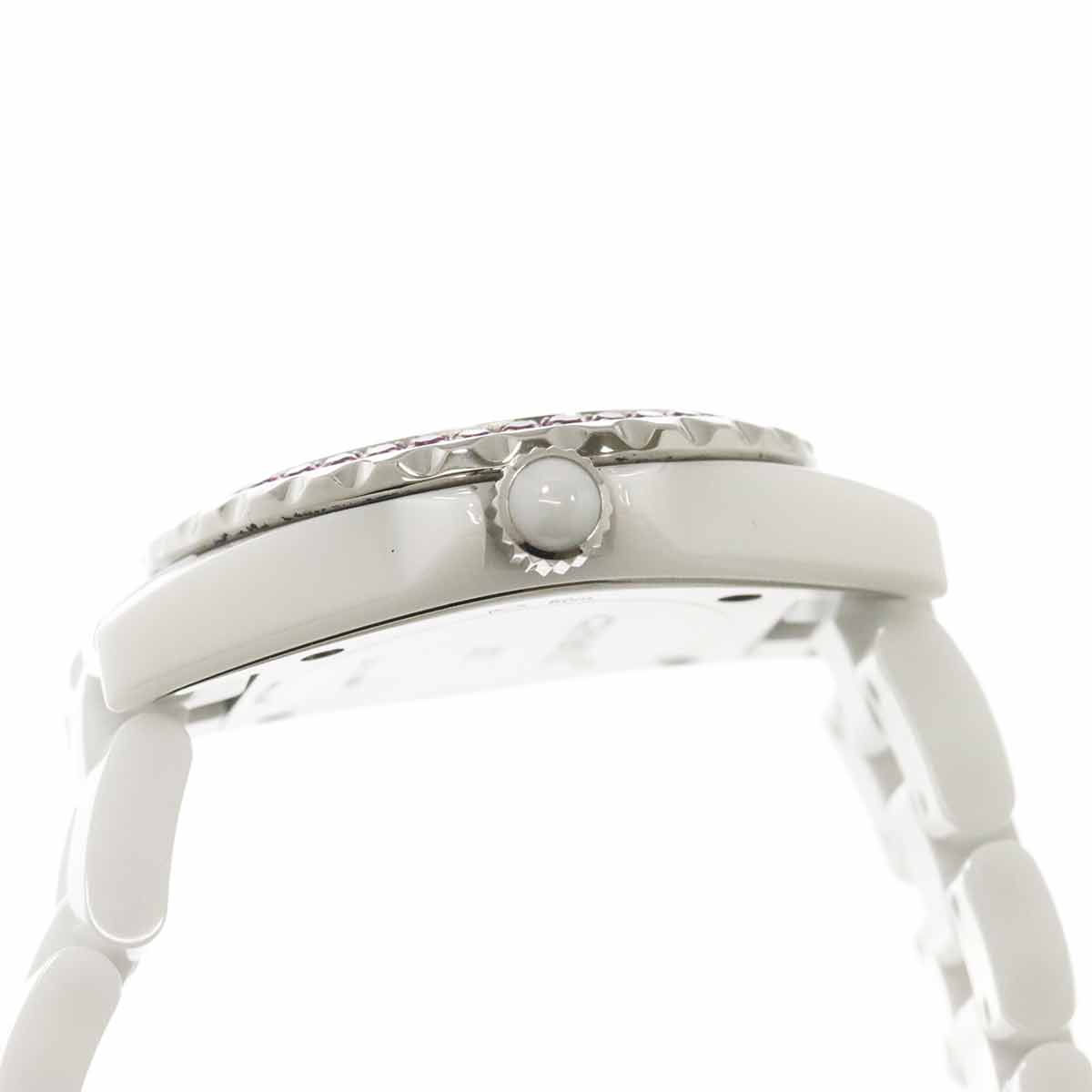 J12 H3243 Pink Sapphire Bezel 8P Diamond White Shell Dial