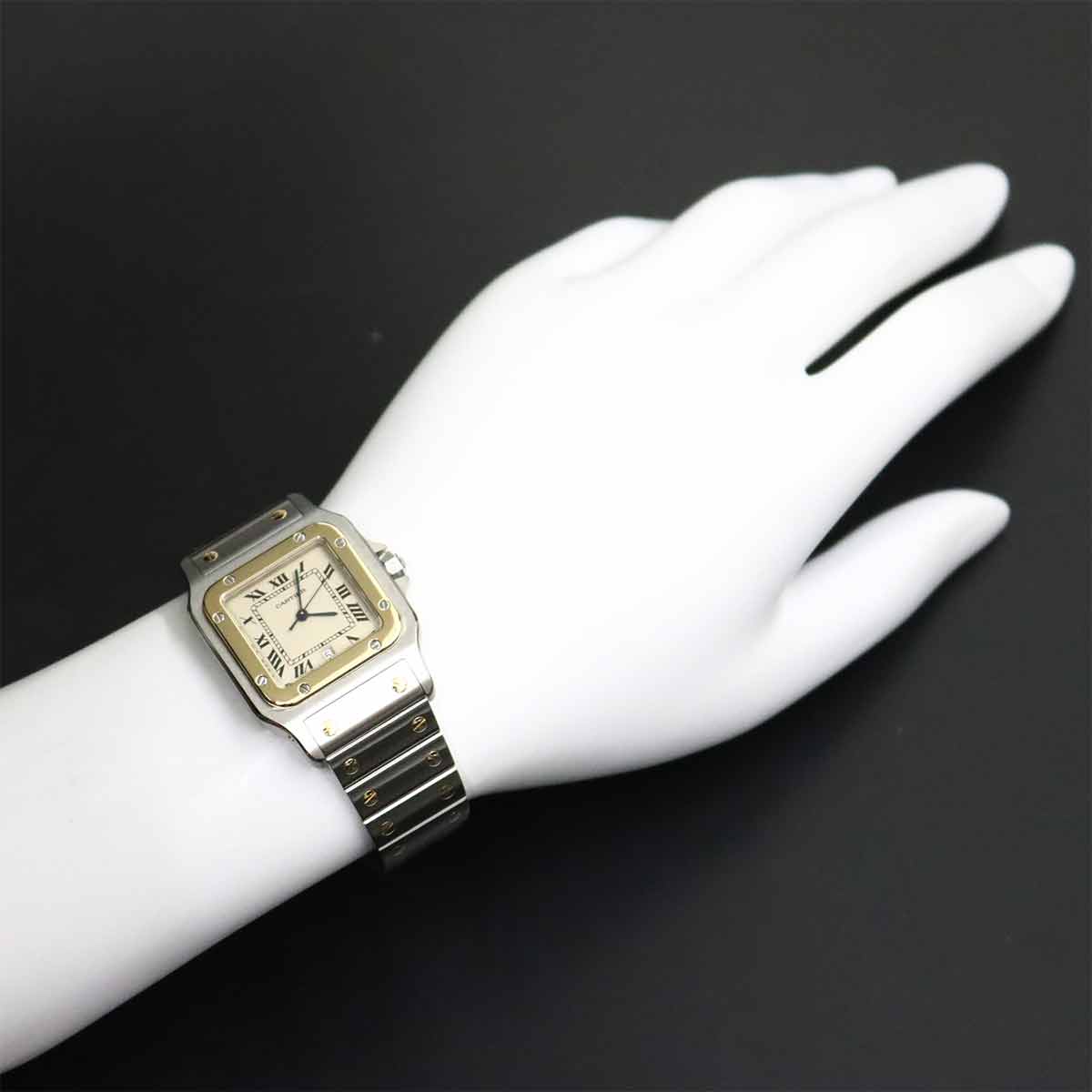 Santos Galbee LM W20011C4 Quartz YG Cream Dial Mens Watch
