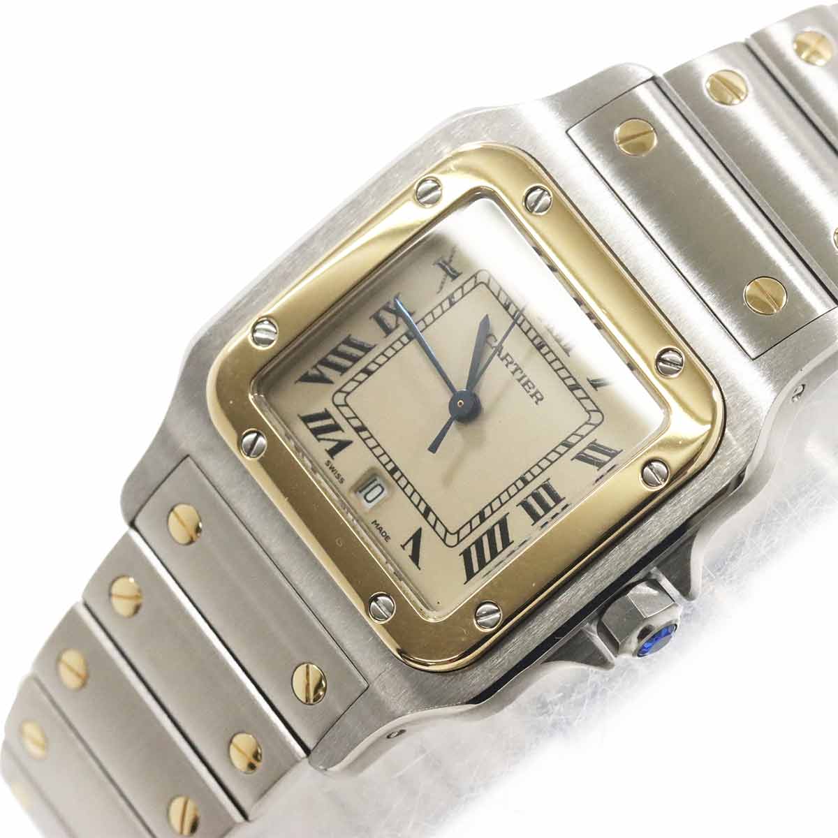 Santos Galbee LM W20011C4 Quartz YG Cream Dial Mens Watch