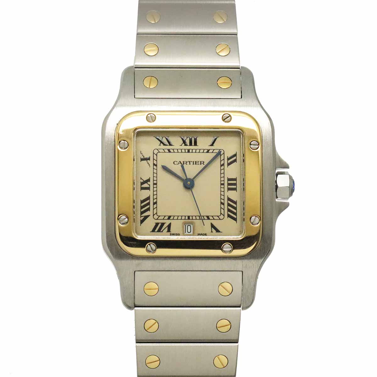 Santos Galbee LM W20011C4 Quartz YG Cream Dial Mens Watch