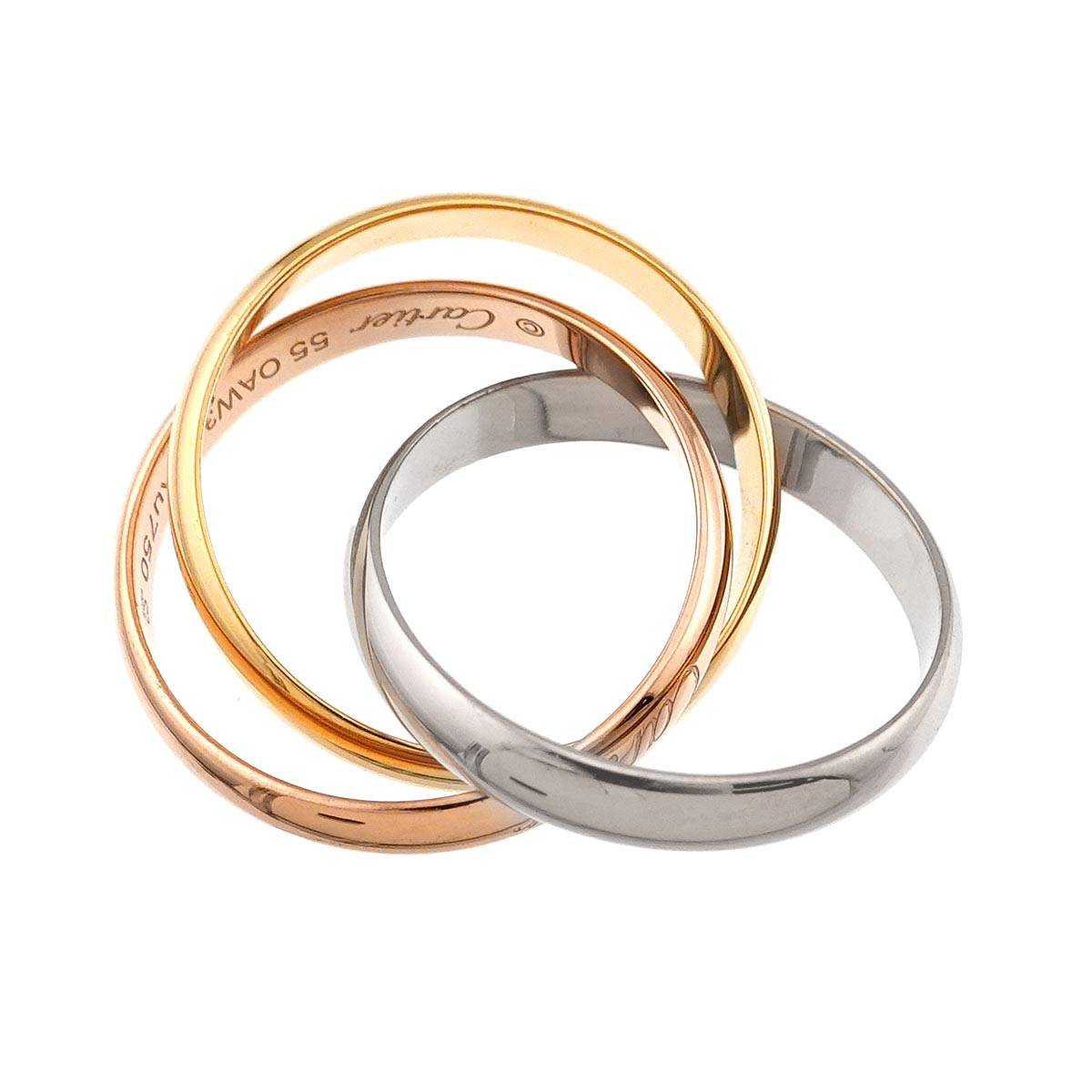 Trinity MM Ring 18K YG WG PG 750 Size55 6.75-7.25(US)