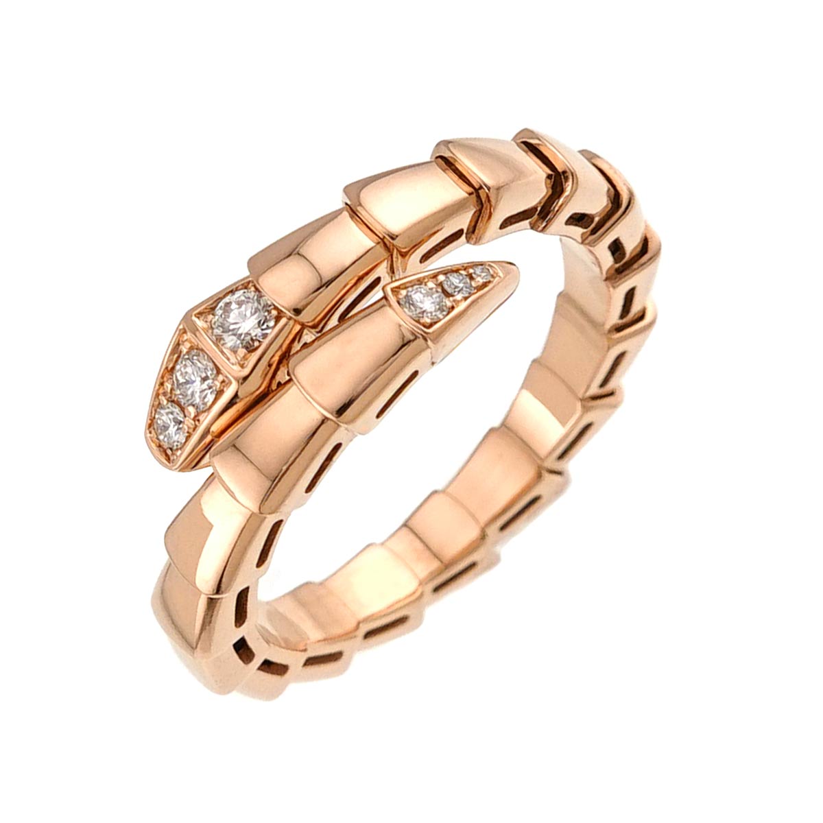 Serpenti Viper Diamond Ring 18K PG 750 size57-59 7.5-7.75(US)