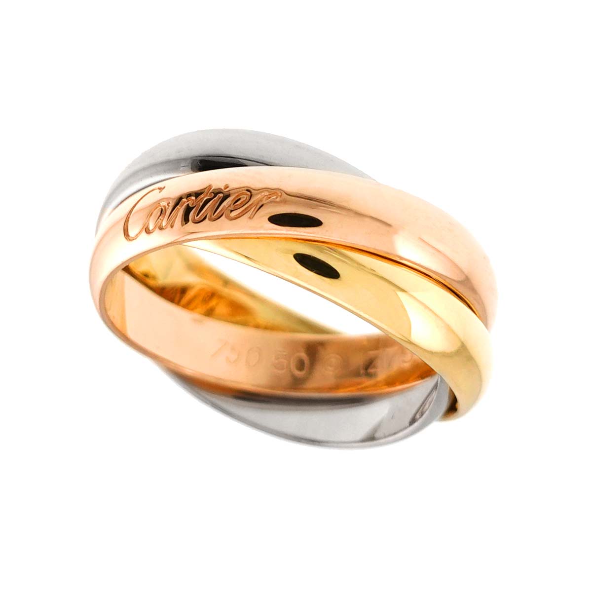 Trinity Ring 18K YG WG PG 750 Size50 5.25(US)