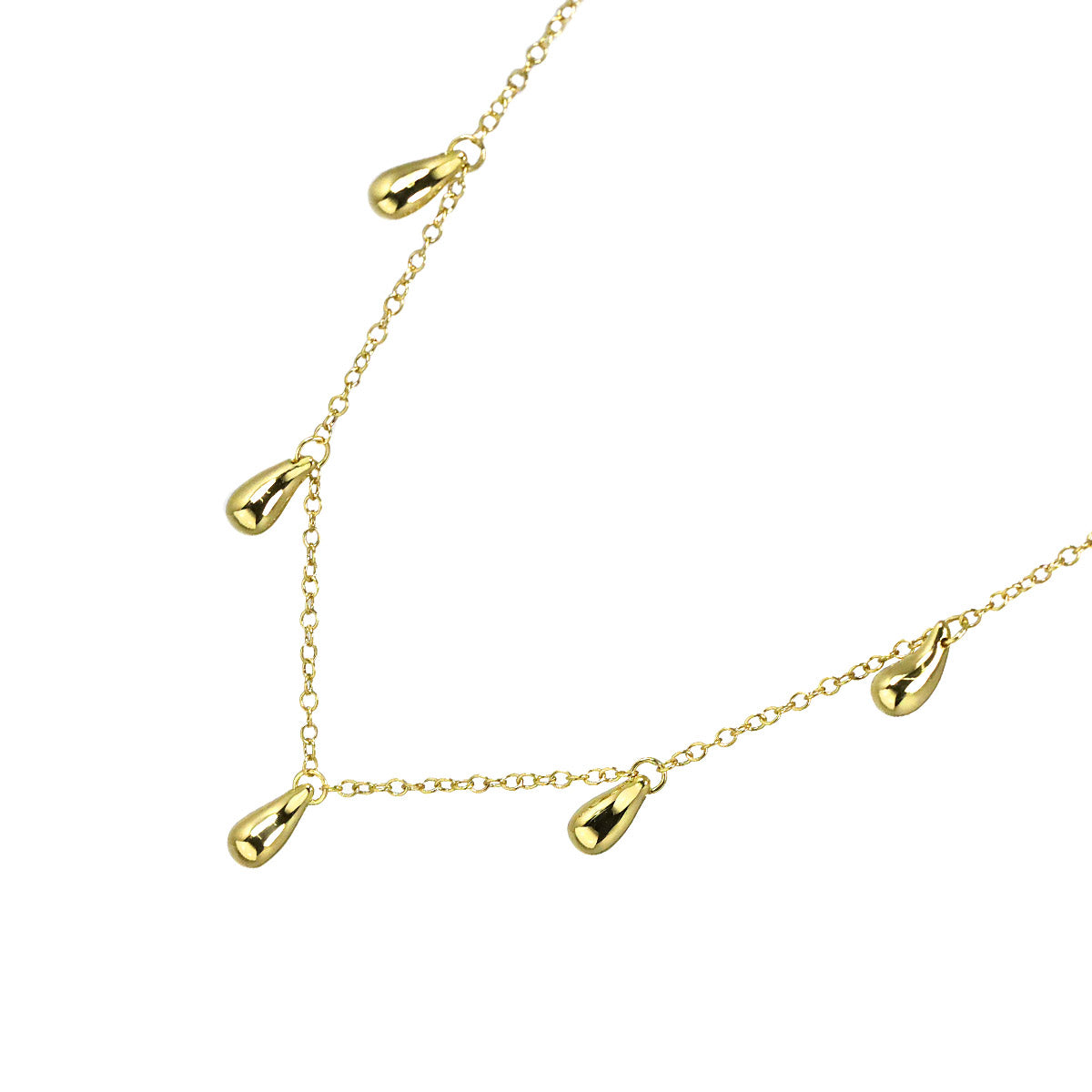 Teardrop 5P Necklace 18K Yellow Gold 750