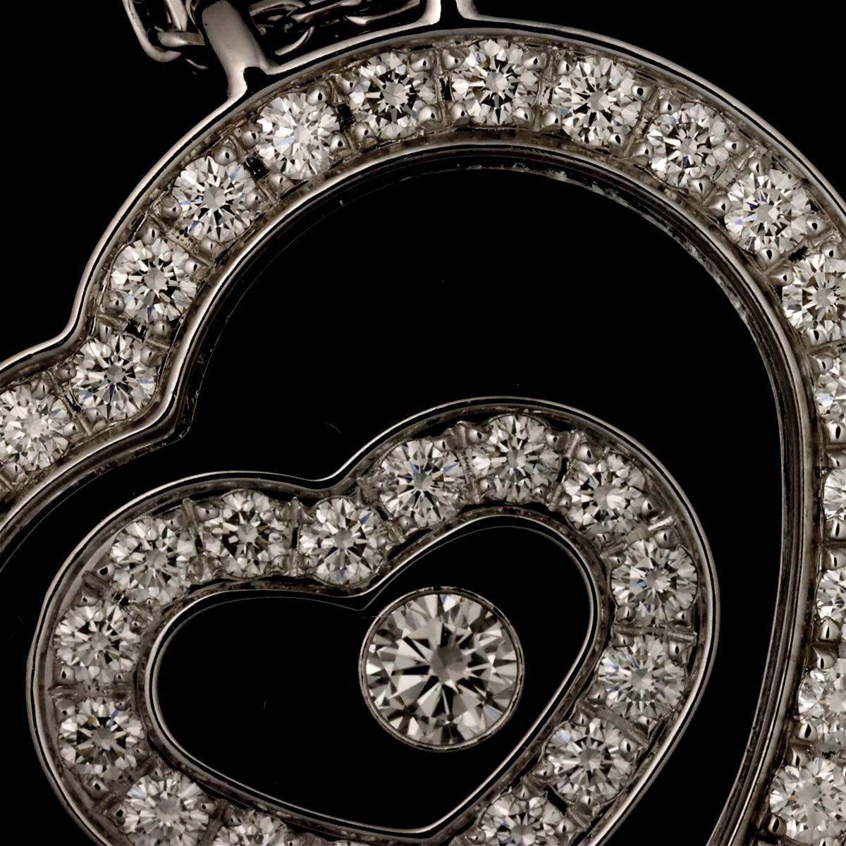Happy Spirit Heart Diamond Necklace 18K White Gold 750