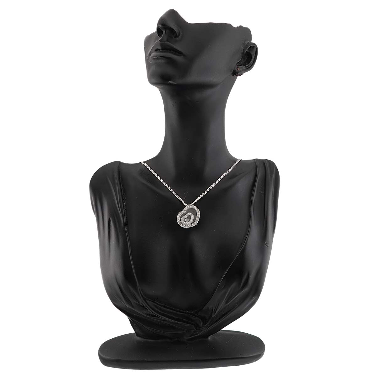 Happy Spirit Heart Diamond Necklace 18K White Gold 750