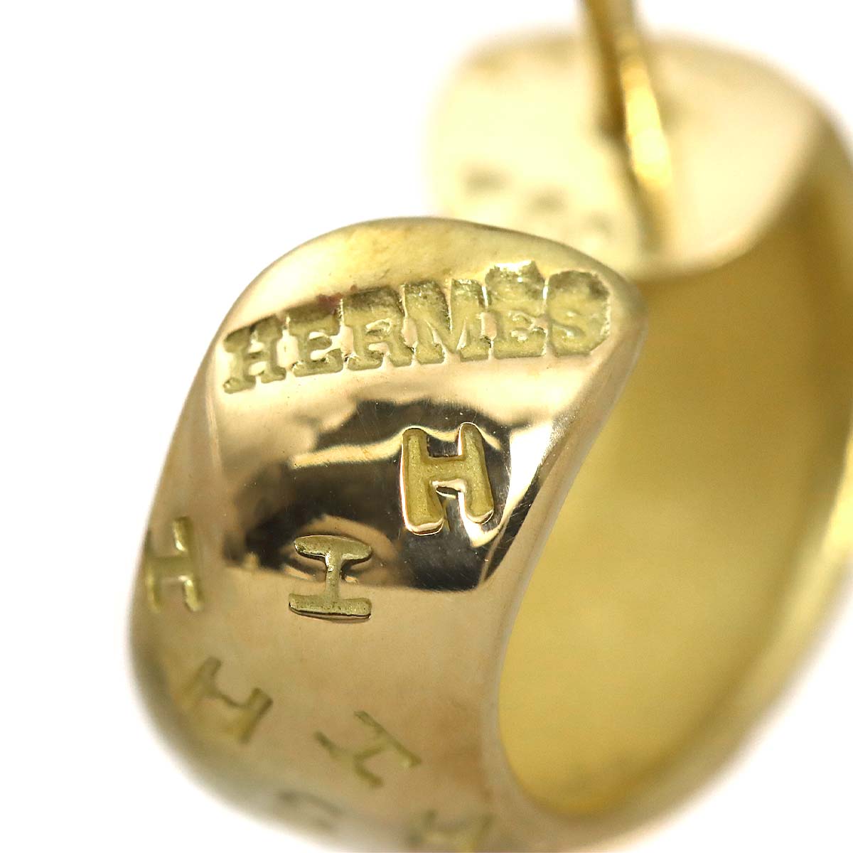 H Logo Earrings Pierced 18K Yellow Gold 750