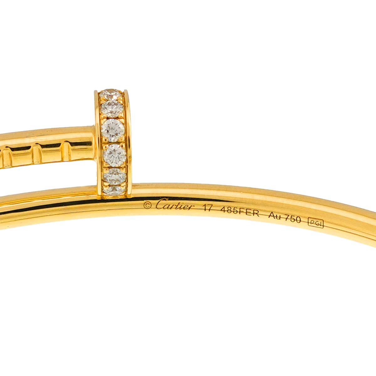 Juste Un Clou Diamond Bracelet SM 18K YG 750 size17