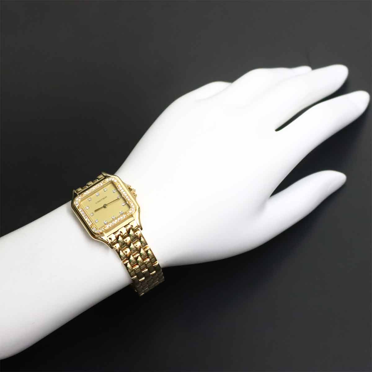 Panthere LM WF4028B9 Quartz 12P Diamond Gold Dial K18YG Watch