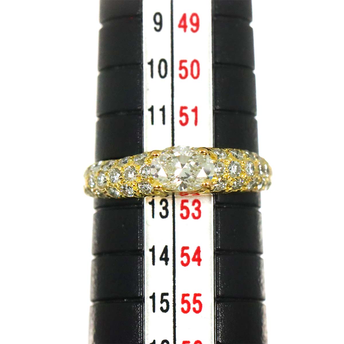 Diamond 0.53ct/0.53ct Ring 18K YG Yellow Gold 750 6(US)