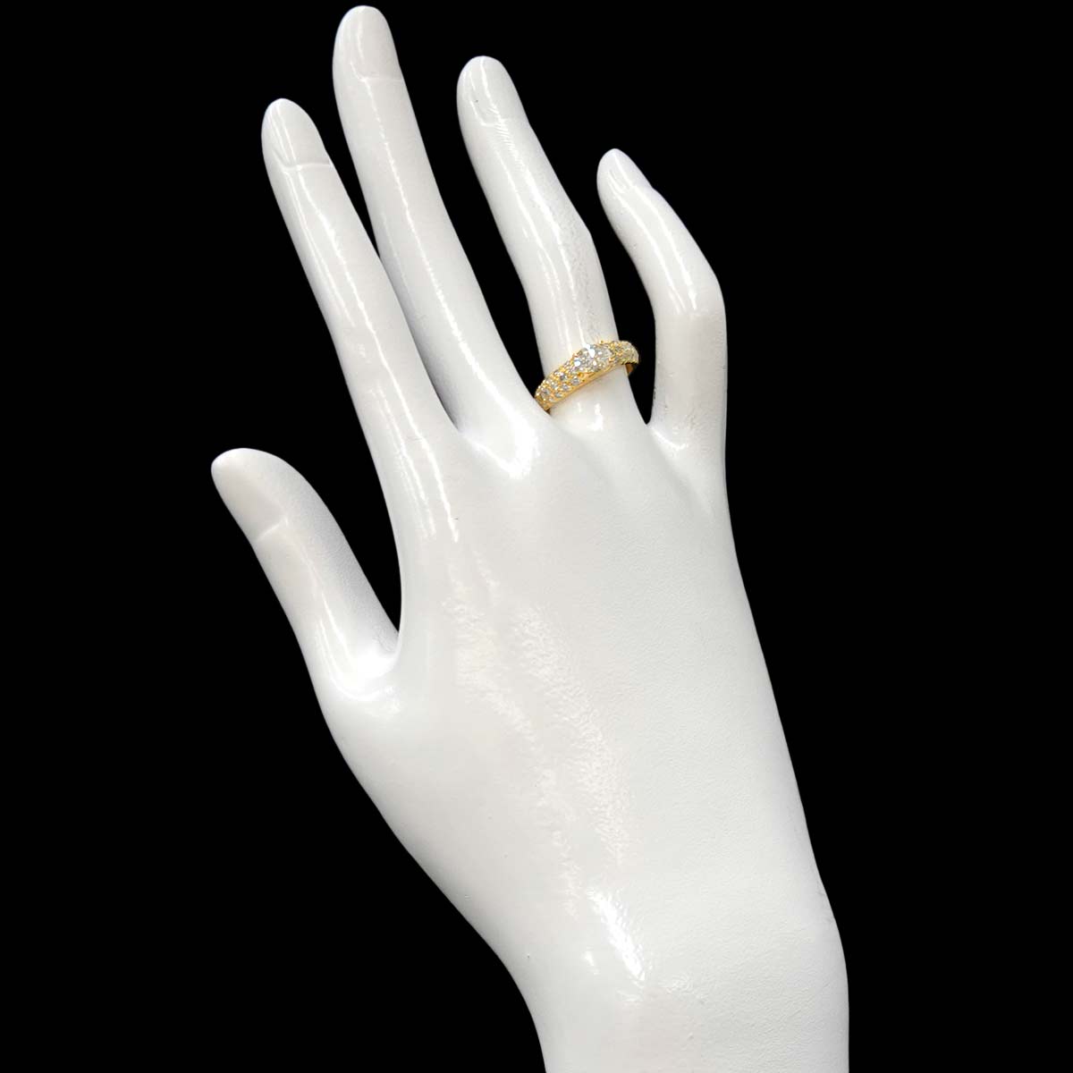 Diamond 0.53ct/0.53ct Ring 18K YG Yellow Gold 750 6(US)