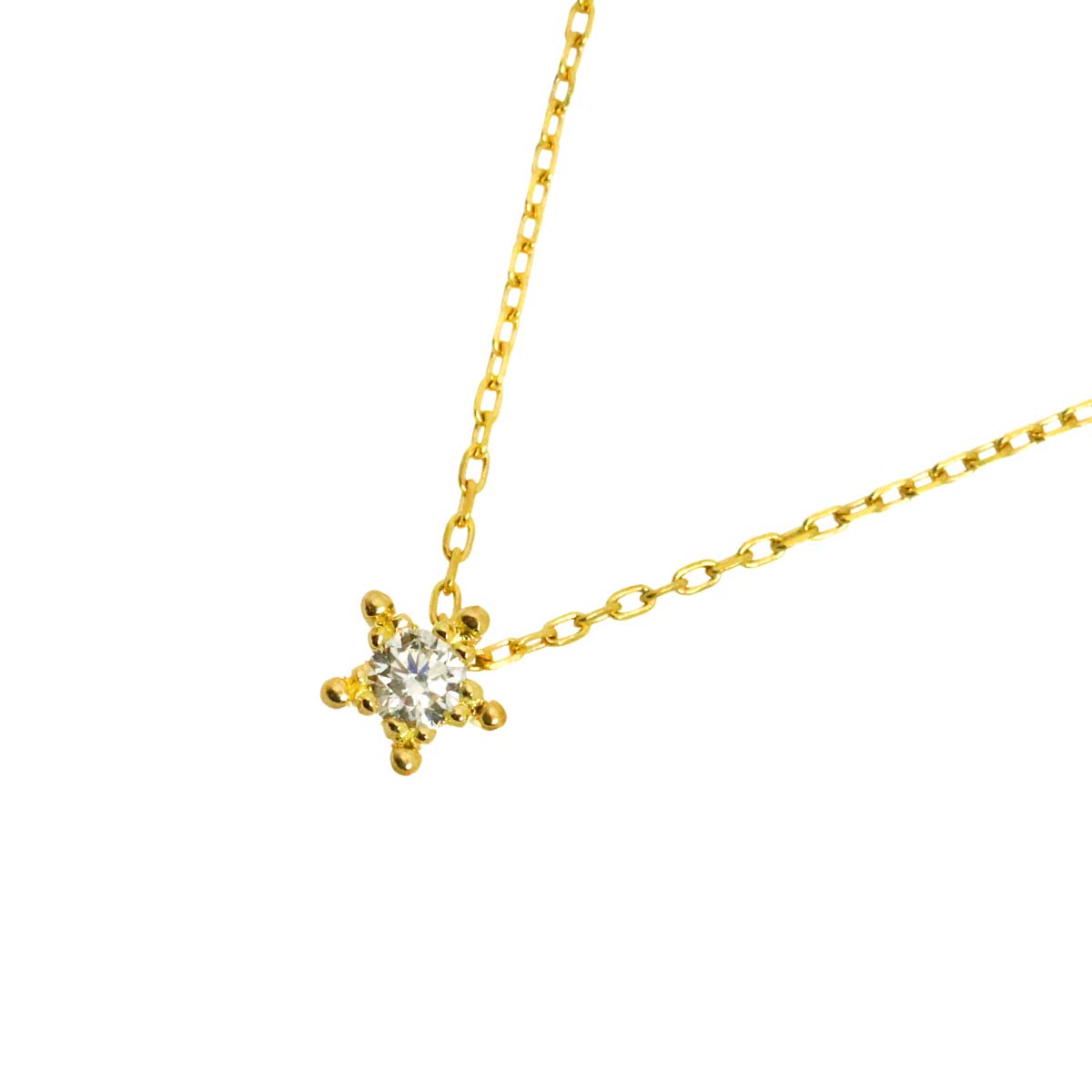 Diamond 0.04ct Necklace 18K YG 750