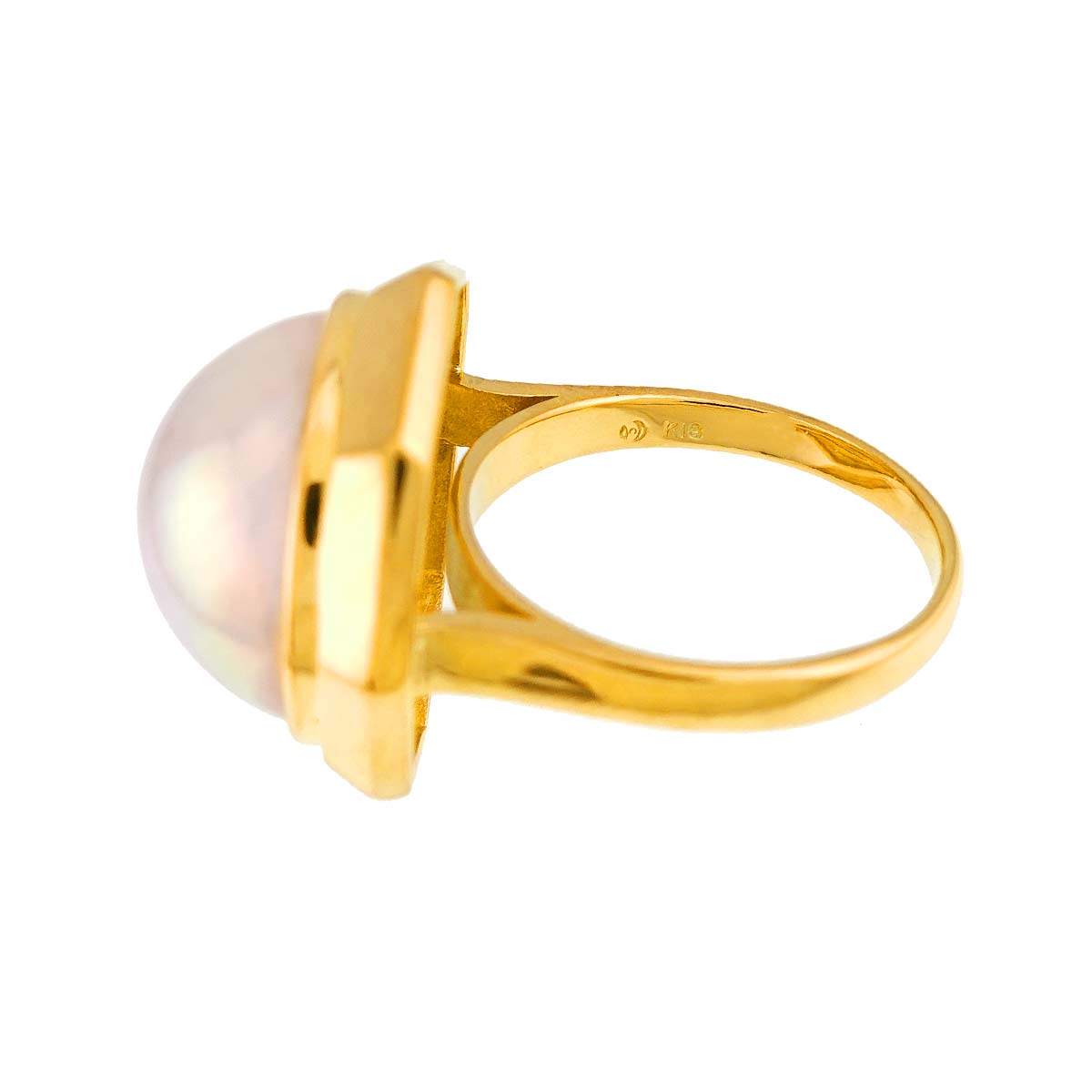 Mabe Pearl 15.4mm Ring 18K YG 750 Size7.25(US)