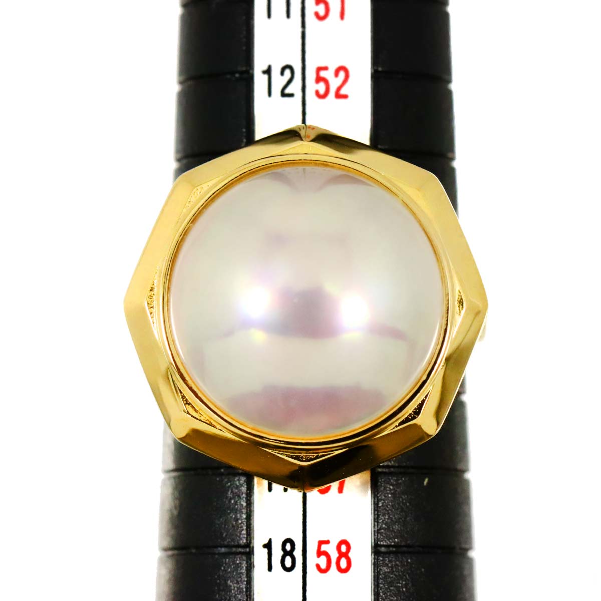Mabe Pearl 15.4mm Ring 18K YG 750 Size7.25(US)