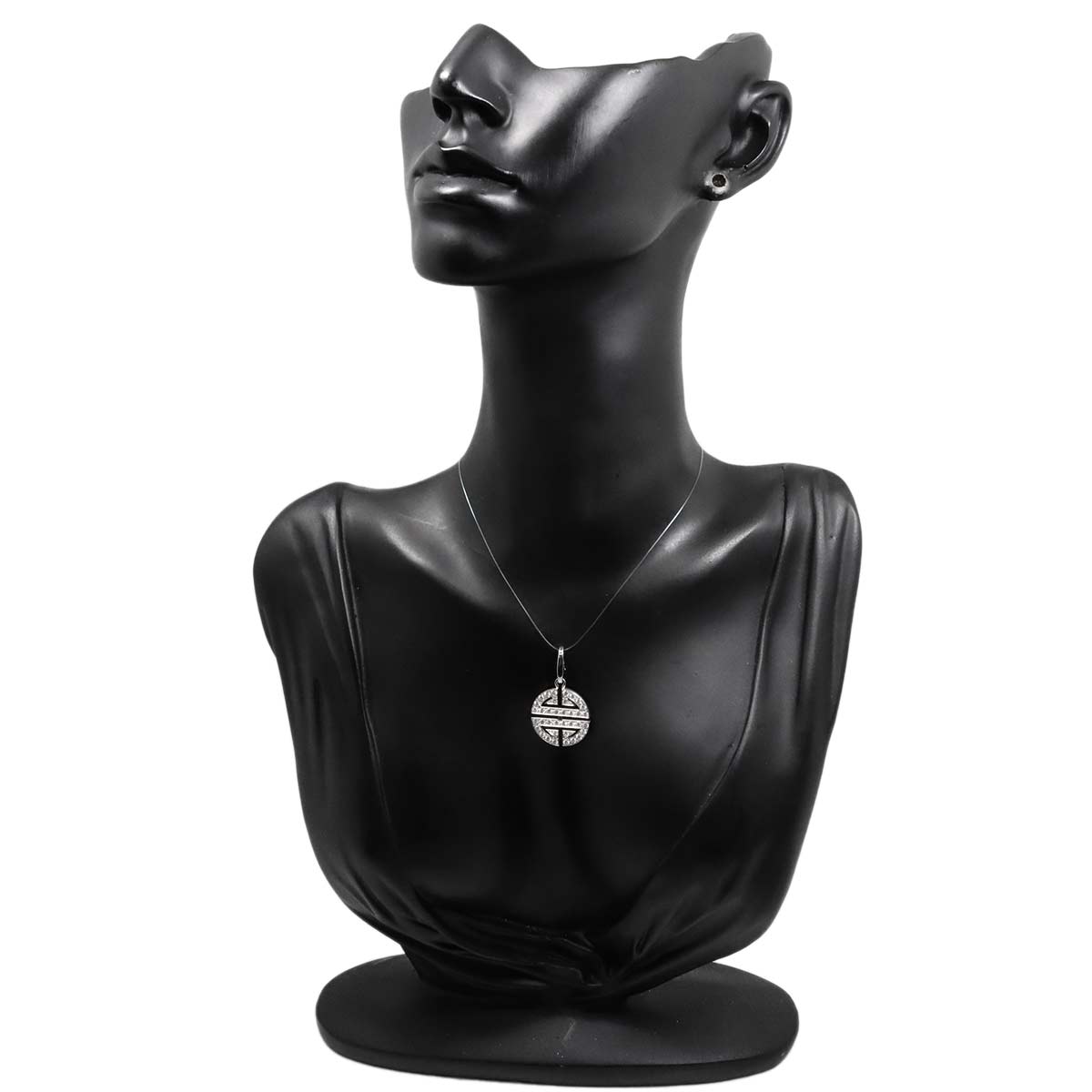 Longevity Diamond Charm Pendant Top 18K White Gold 750