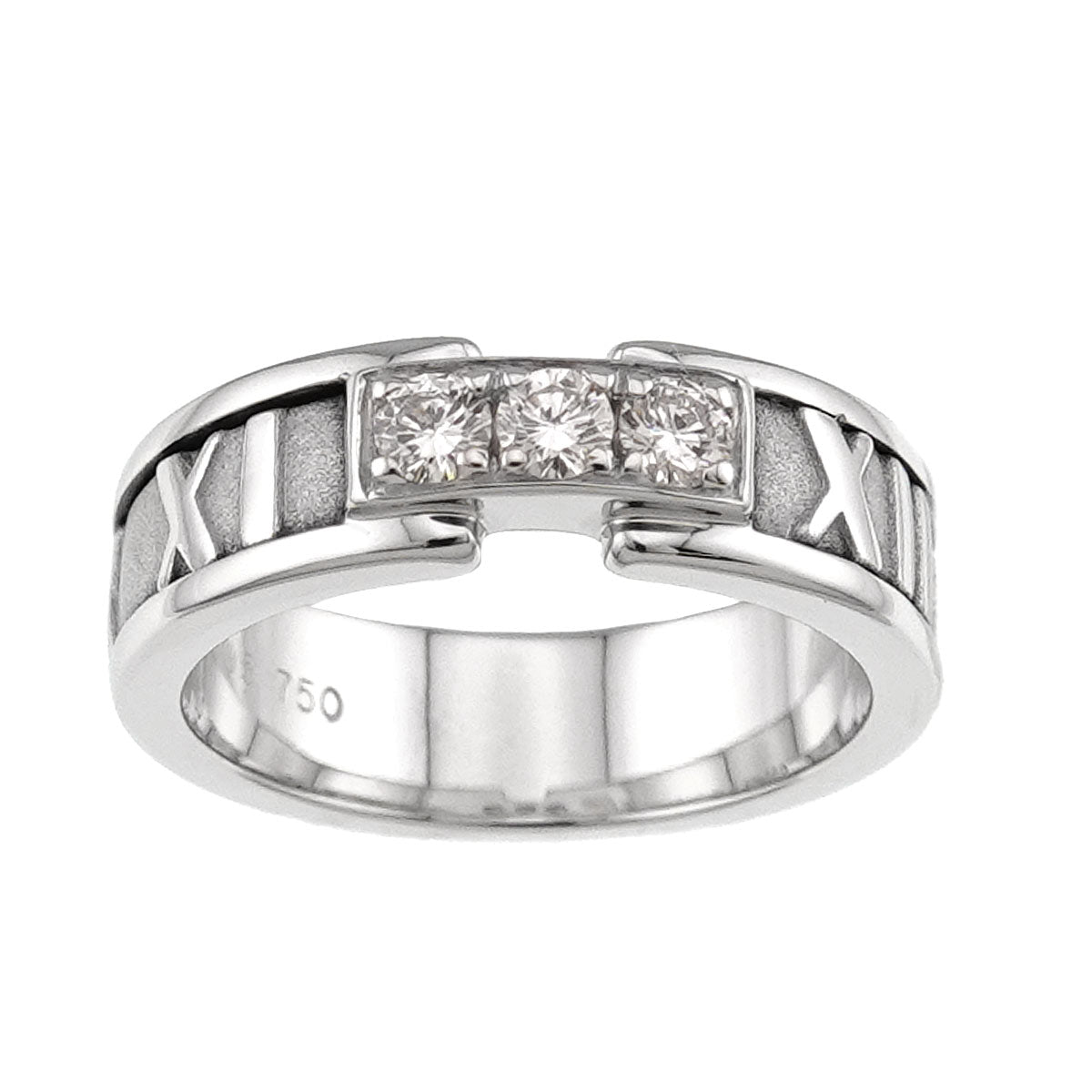 Atlas Diamond Ring 18K White Gold 750 size4.75-5(US)