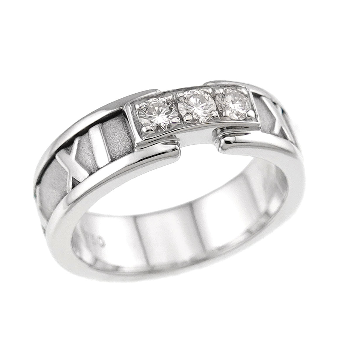 Atlas Diamond Ring 18K White Gold 750 size4.75-5(US)