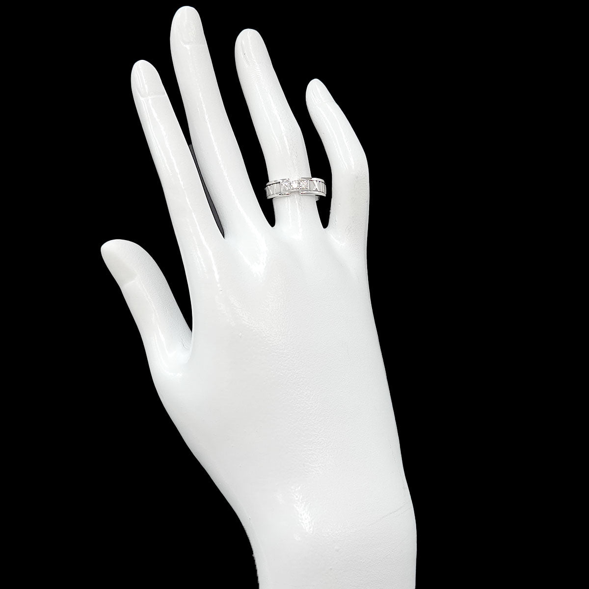 Atlas Diamond Ring 18K White Gold 750 size4.75-5(US)