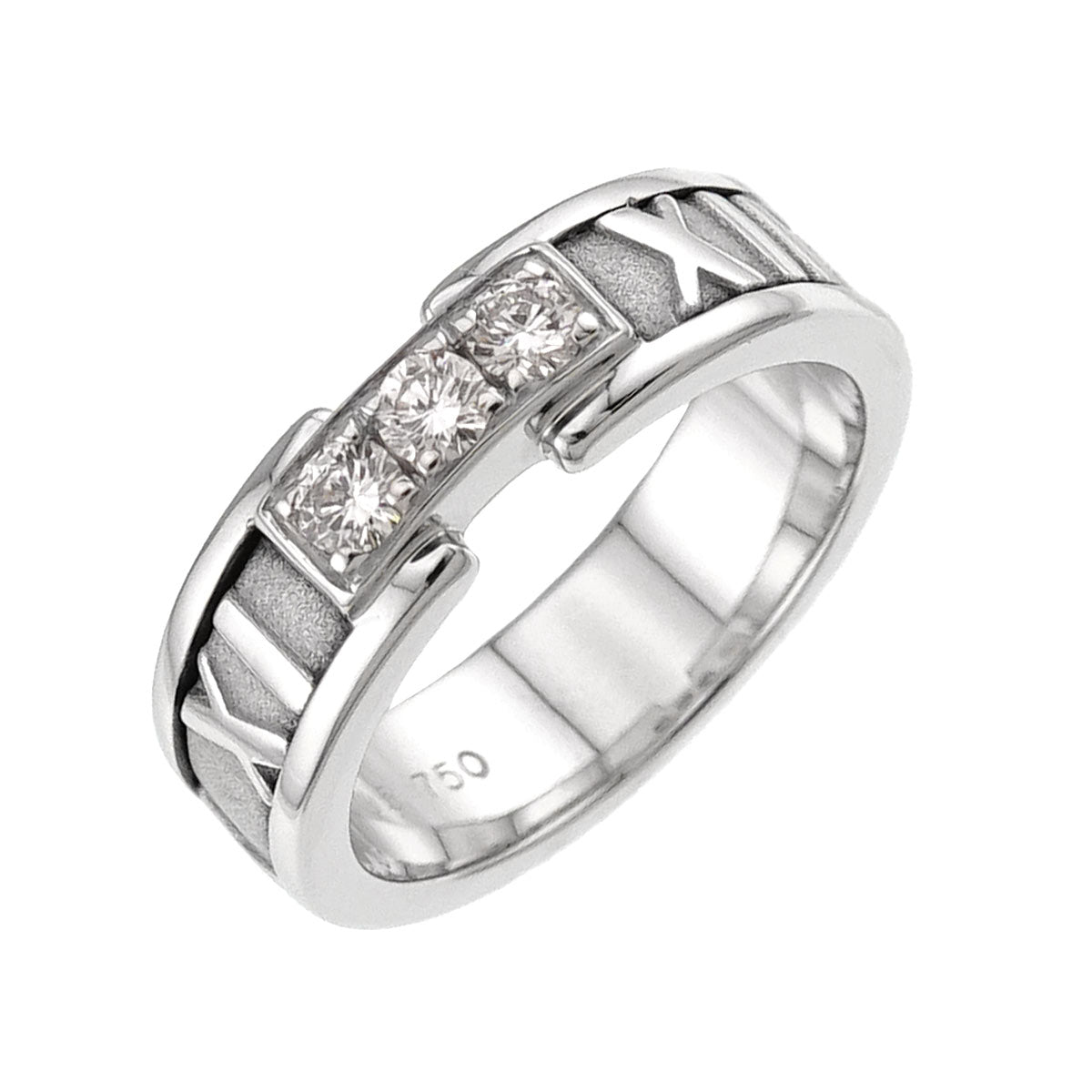 Atlas Diamond Ring 18K White Gold 750 size4.75-5(US)