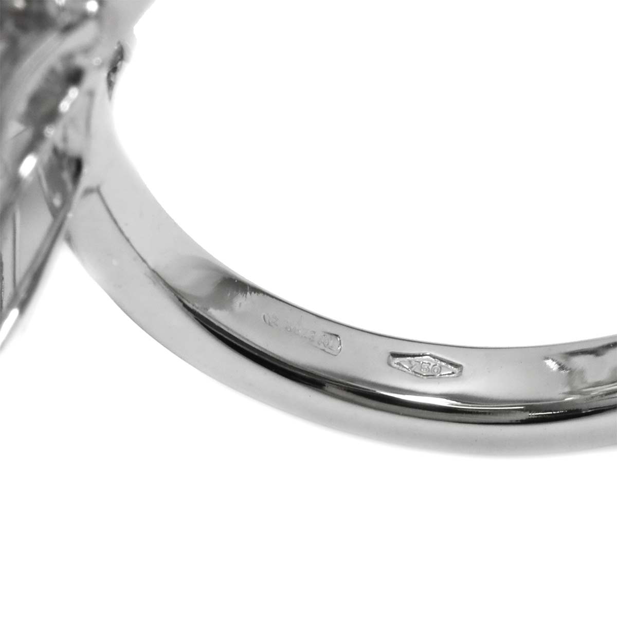 Flora Ring Diamond 18K White Gold 750 Size9 4.75-5(US)