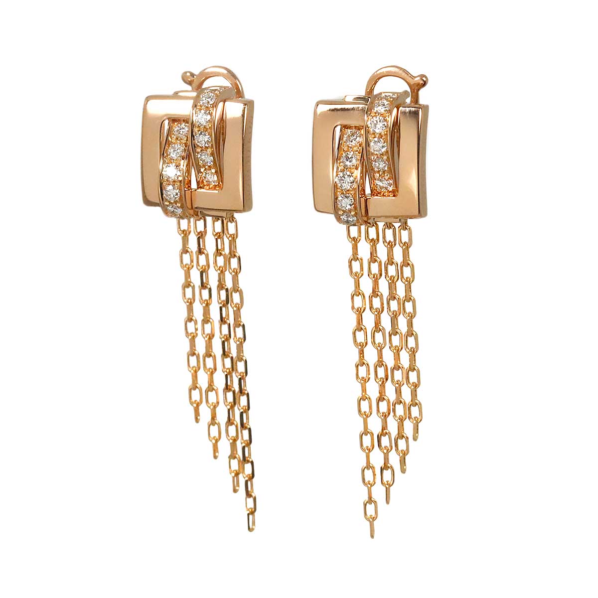 Diamond Earrings Pierced 18K PG 750