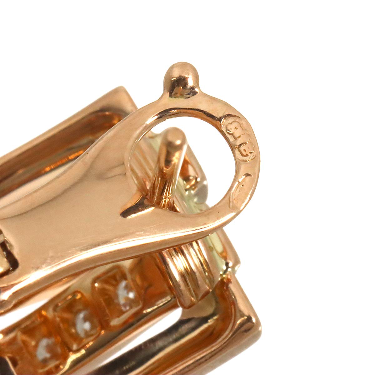 Diamond Earrings Pierced 18K PG 750