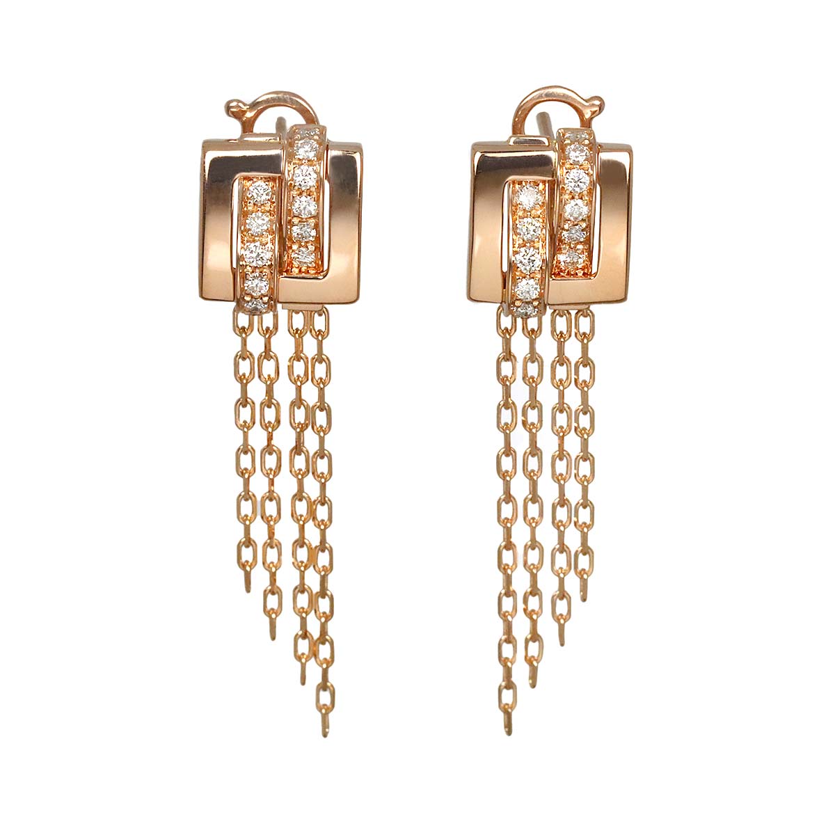 Diamond Earrings Pierced 18K PG 750