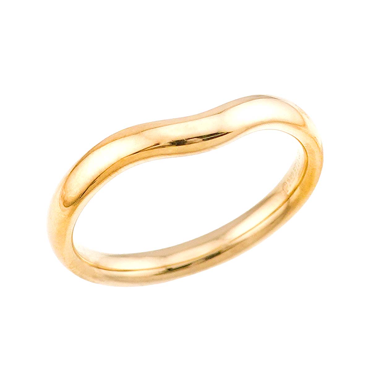 Curved Band Ring 18K Yellow Gold 750 size8-8.25(US)