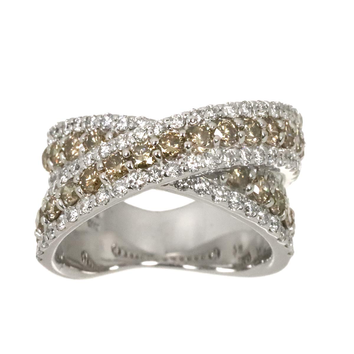 Diamond 1.73ct/1.03ct Ring 18K WG 750 Size6.25-6.5(US)