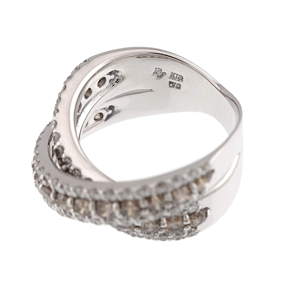 Diamond 1.73ct/1.03ct Ring 18K WG 750 Size6.25-6.5(US)