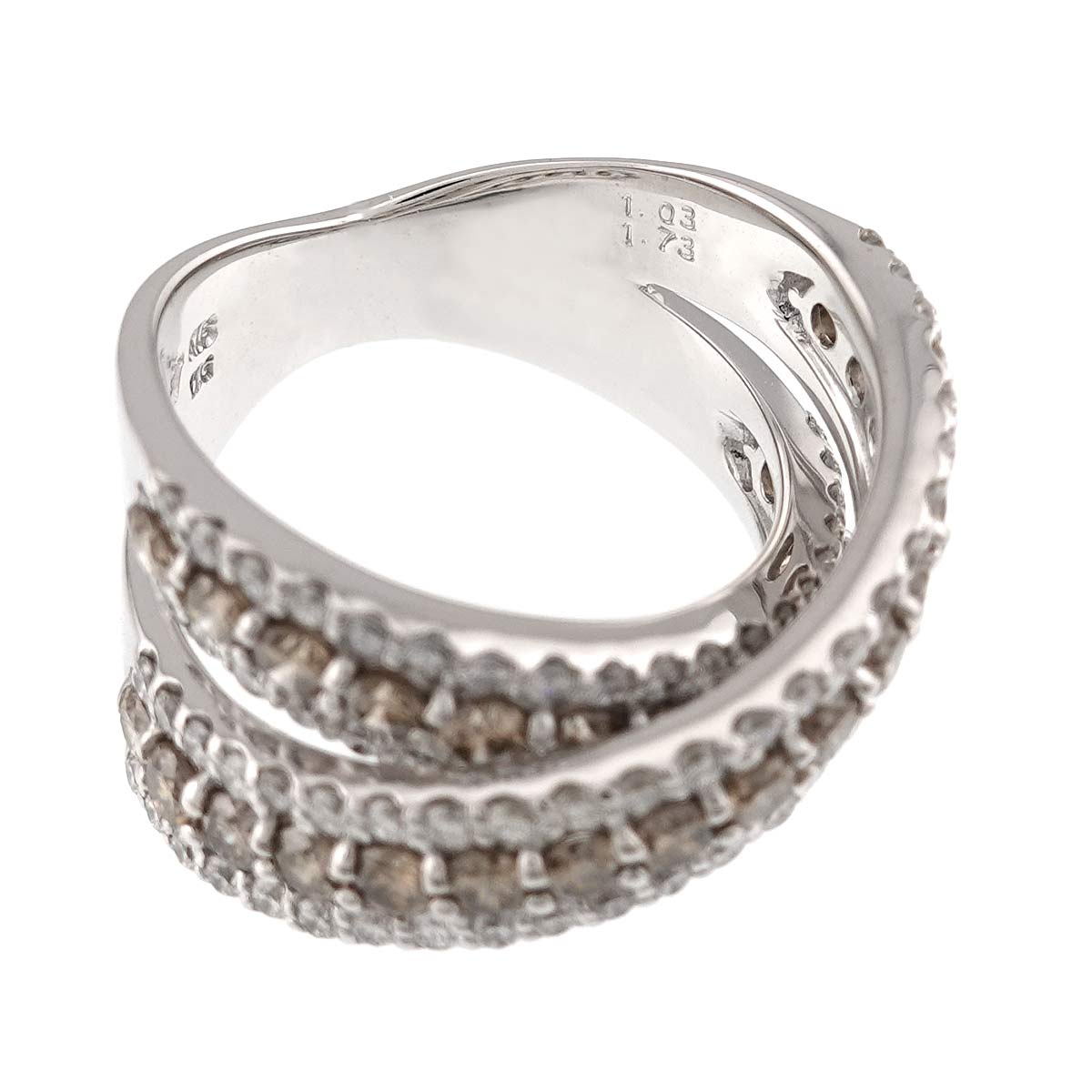 Diamond 1.73ct/1.03ct Ring 18K WG 750 Size6.25-6.5(US)