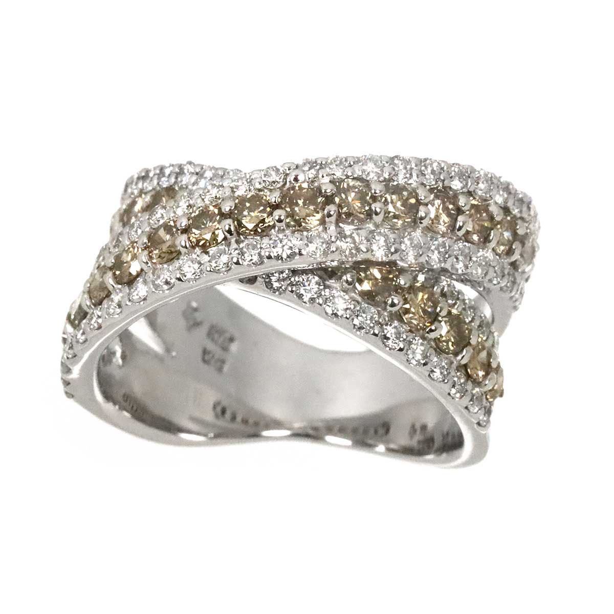 Diamond 1.73ct/1.03ct Ring 18K WG 750 Size6.25-6.5(US)