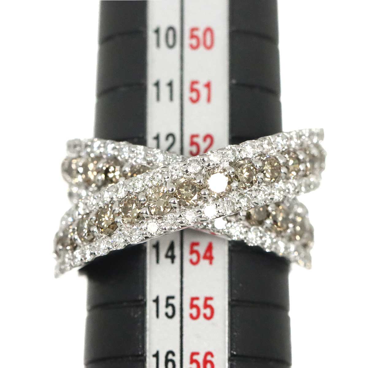 Diamond 1.73ct/1.03ct Ring 18K WG 750 Size6.25-6.5(US)