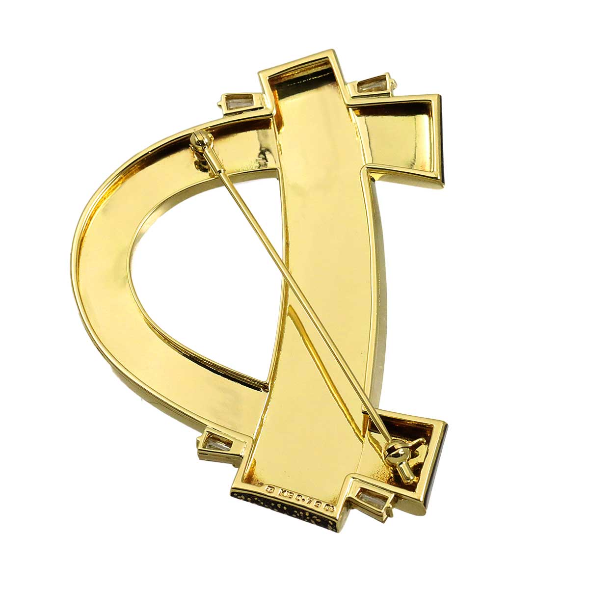 Diamond Brooch 18K YG 750