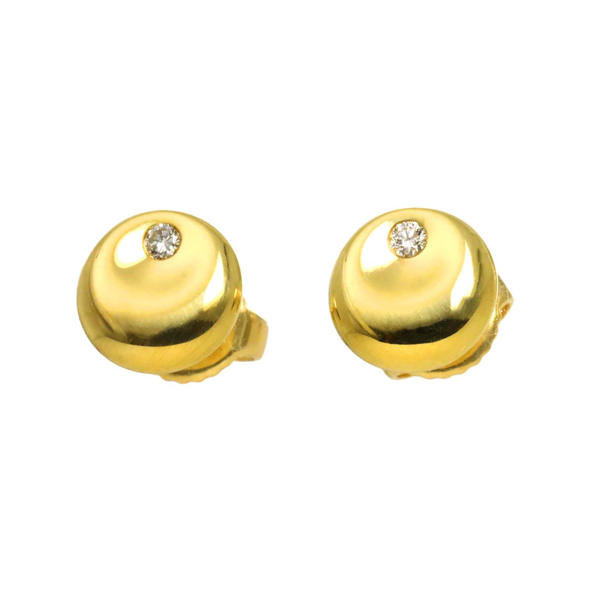 Diamond Earrings Pierced 18K Yellow Gold 750
