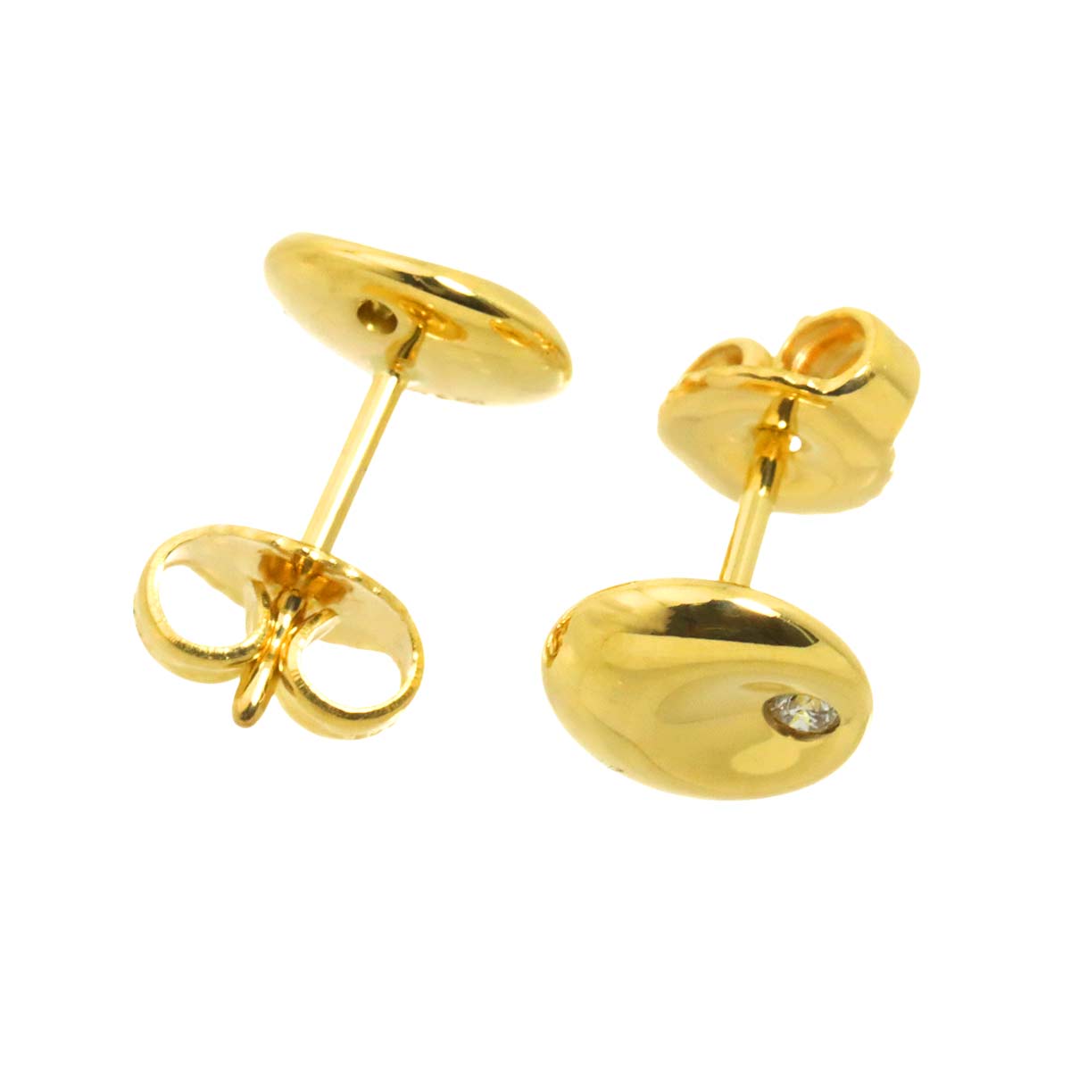 Diamond Earrings Pierced 18K Yellow Gold 750