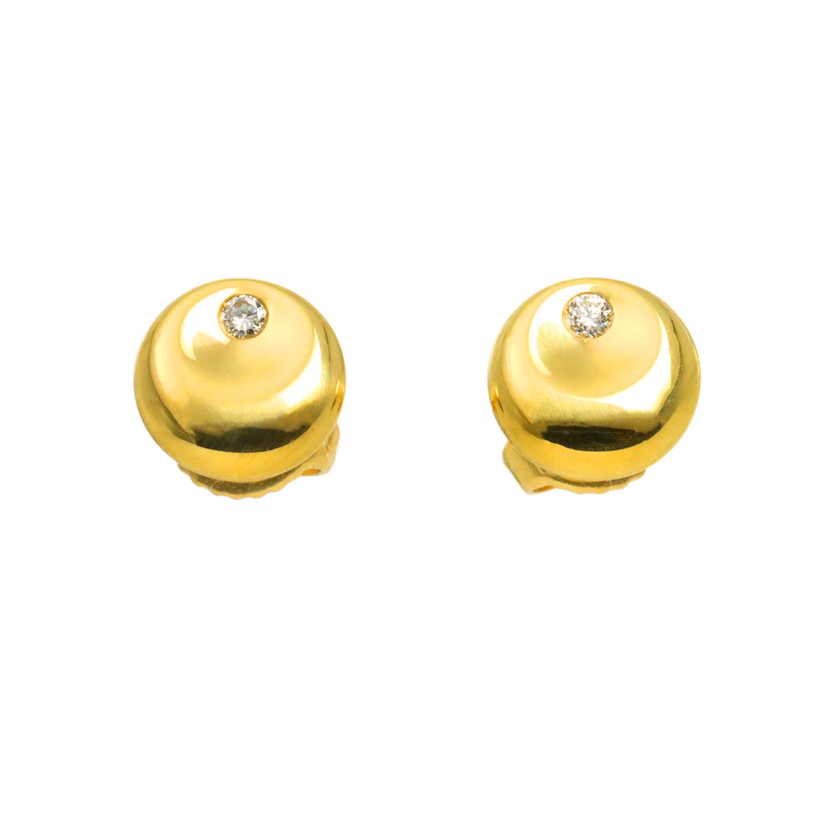 Diamond Earrings Pierced 18K Yellow Gold 750