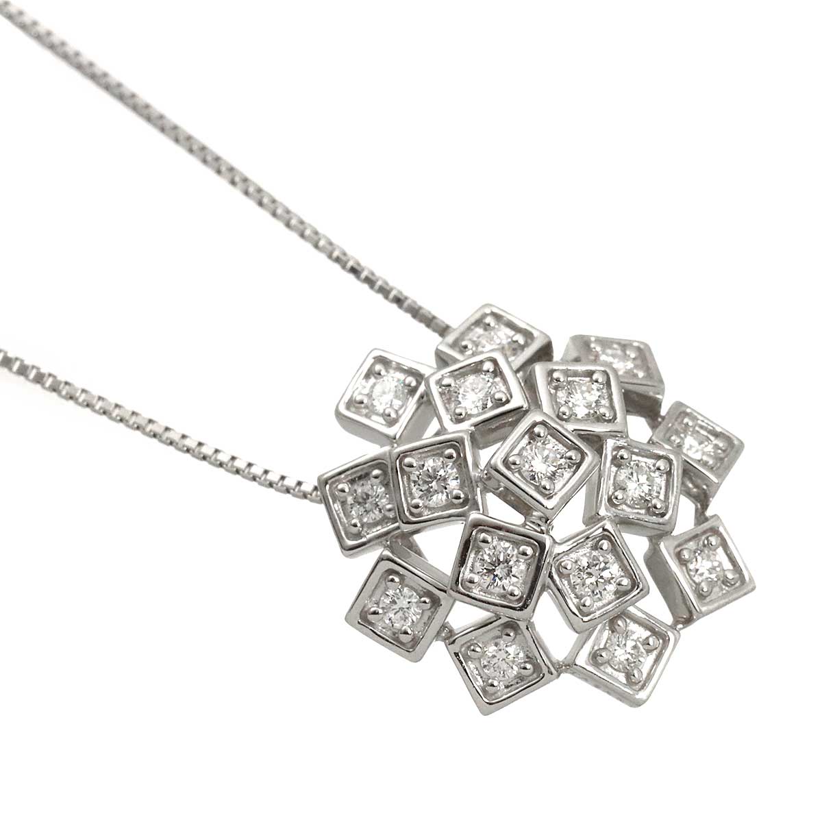 Diamond 0.43ct Necklace 18K White Gold 750