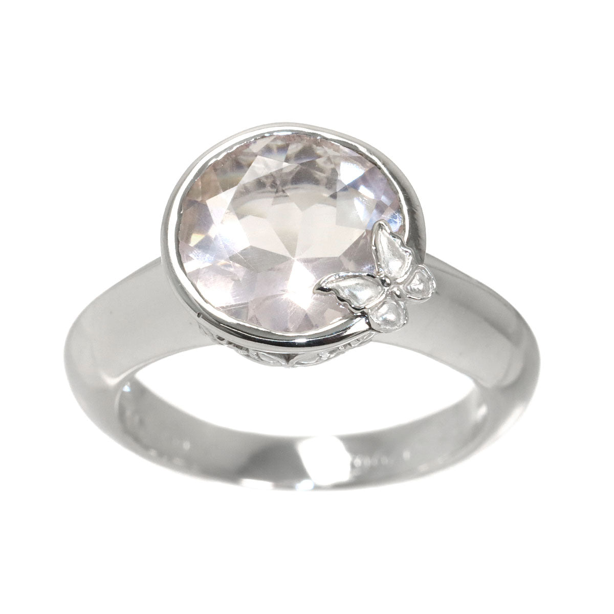 Quartz Ring 18K WG 750 Size6(US)