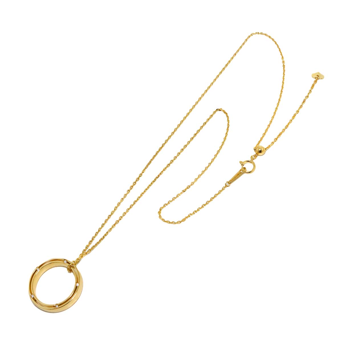 D-SIDE Diamond 10P Necklace 18K Yellow Gold 750