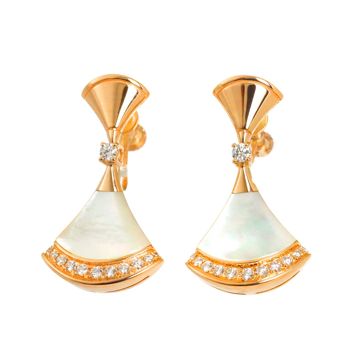 DIVA DREAM MOP Diamond Earrings 18K PG 750