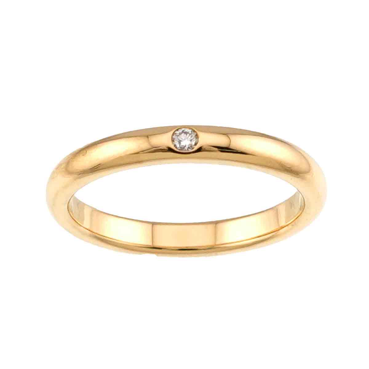 Stacking Diamond 1P Ring 18K Yellow Gold 750 Size6(US)
