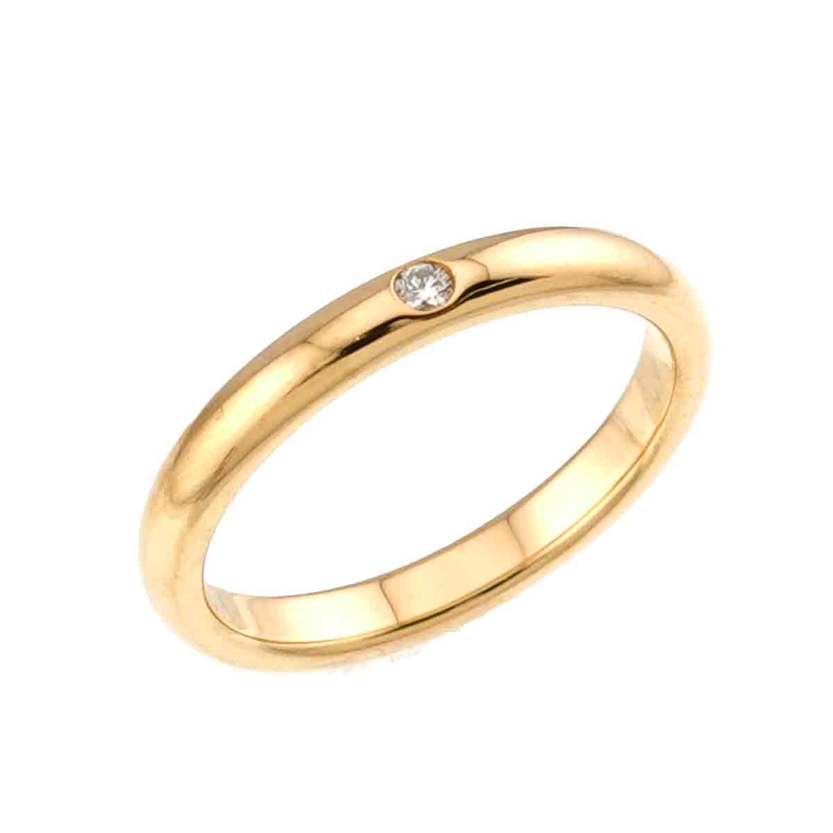 Stacking Diamond 1P Ring 18K Yellow Gold 750 Size6(US)