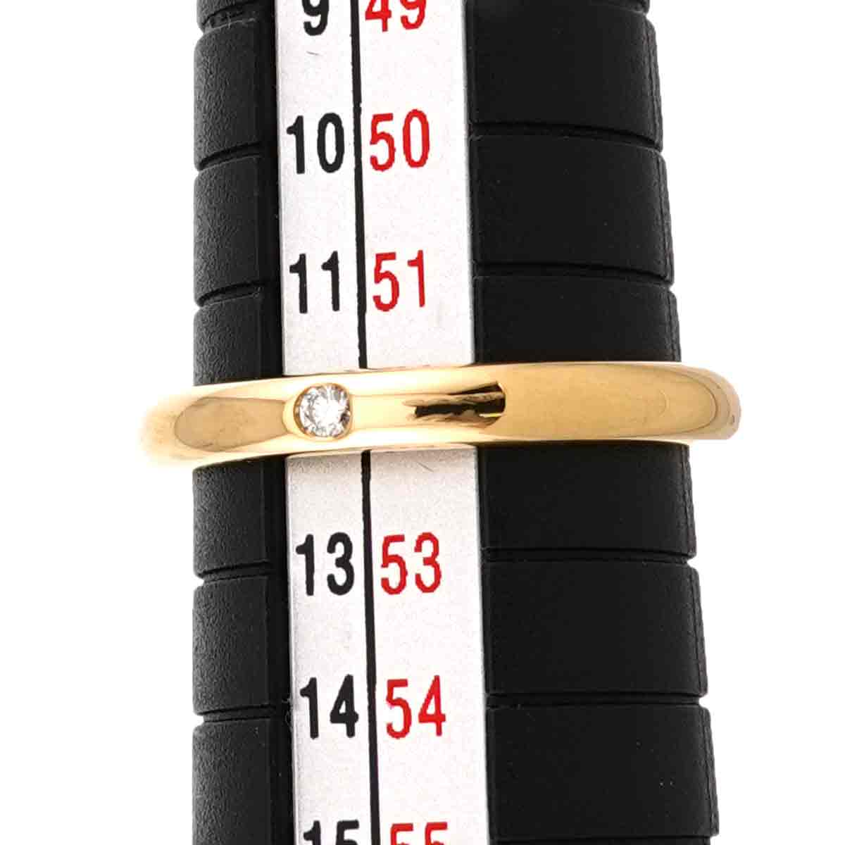 Stacking Diamond 1P Ring 18K Yellow Gold 750 Size6(US)