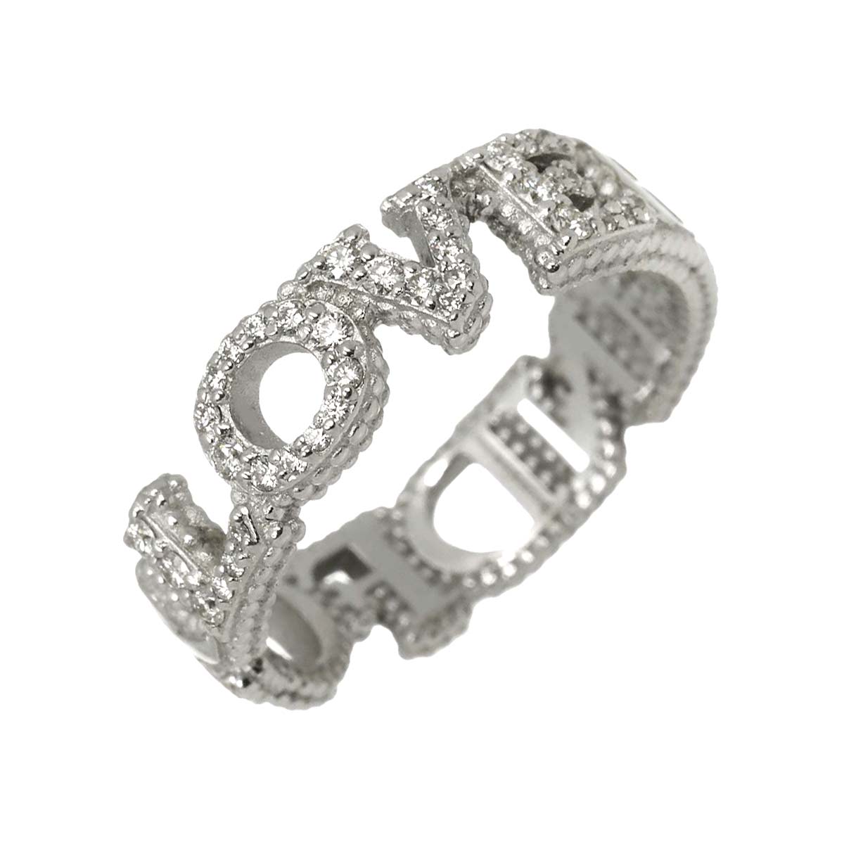 Blind for Love Ring Diamond 18K White Gold 750 Size9 4.5-4.75(US)