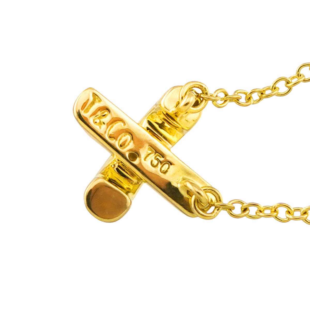 Cross stitch Necklace 18K Yellow Gold 750