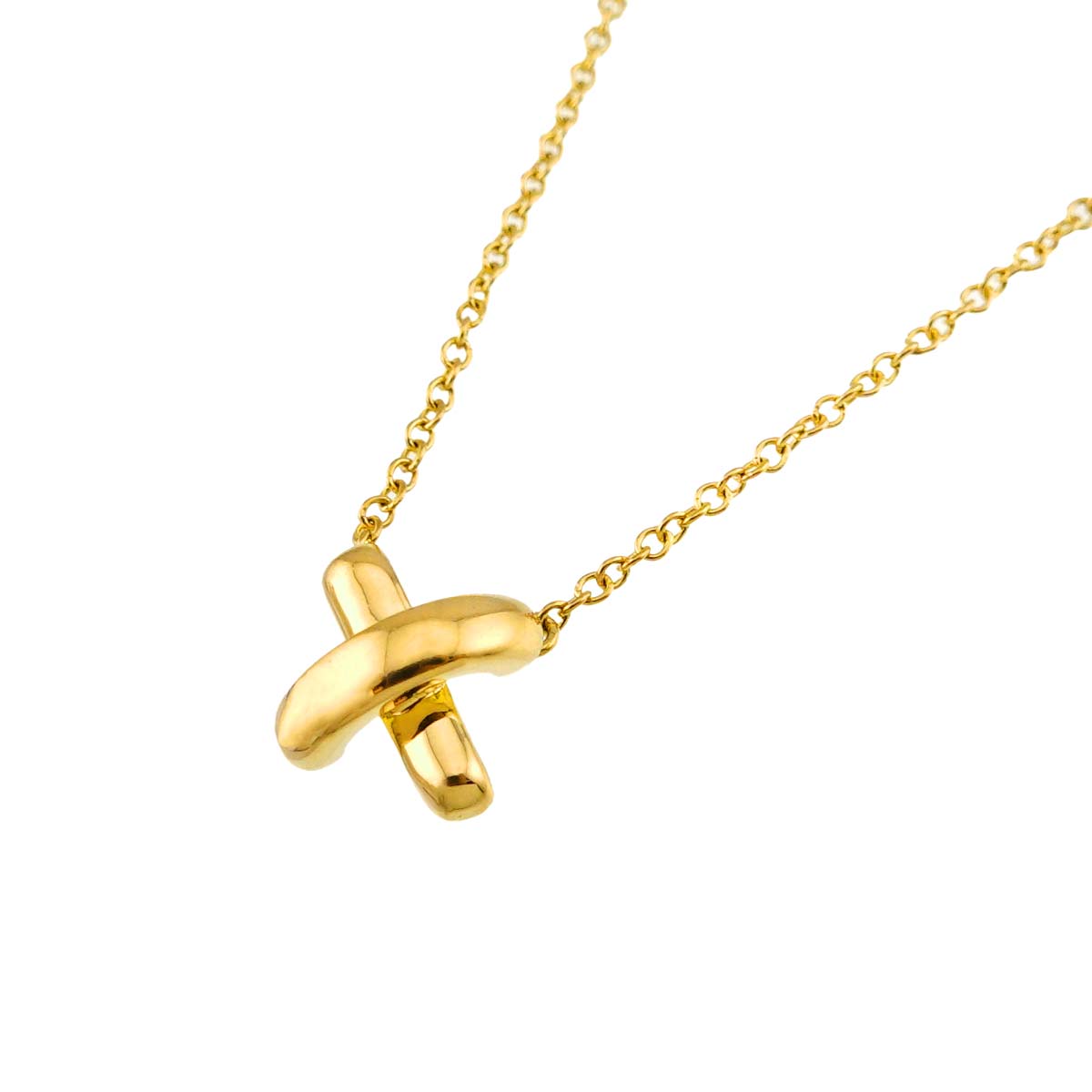 Cross stitch Necklace 18K Yellow Gold 750