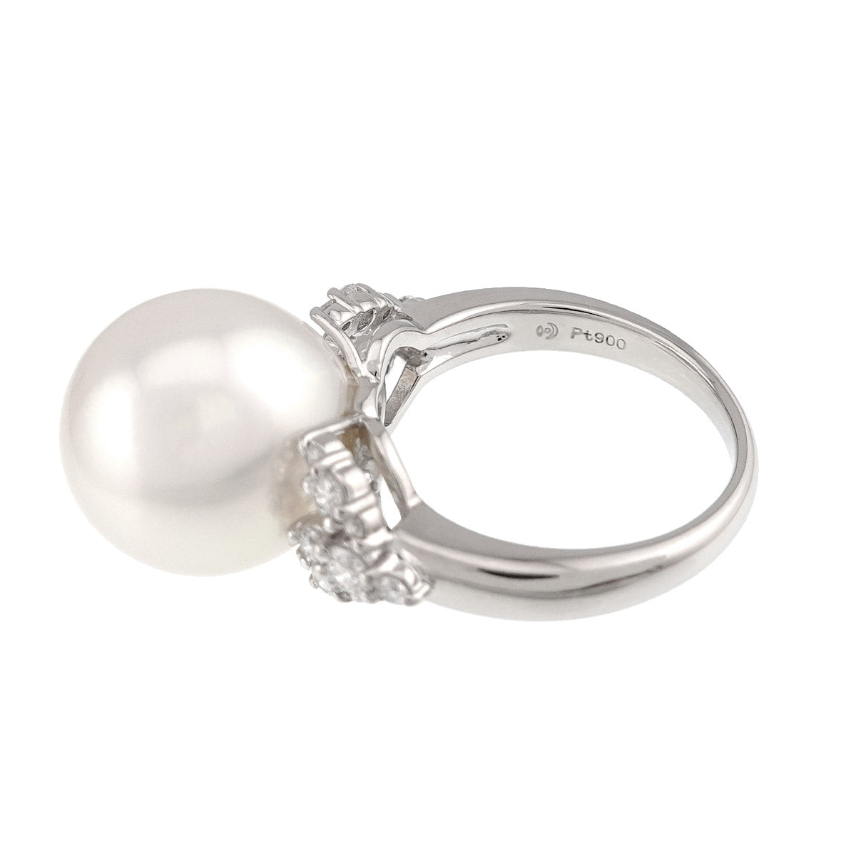 South Sea pearl 13.1mm Diamond 0.37ct Ring Platinum 5.5-5.75(US)