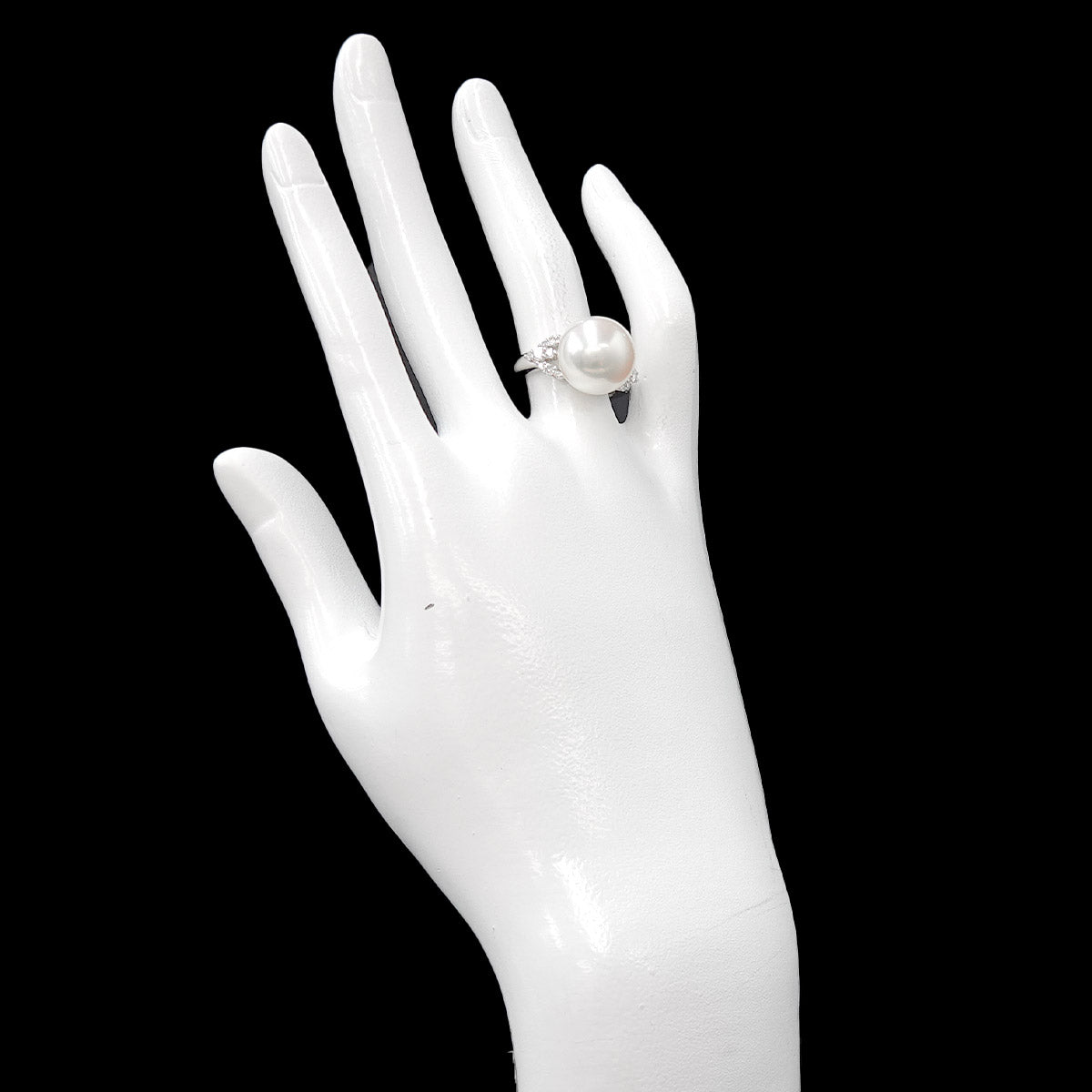 South Sea pearl 13.1mm Diamond 0.37ct Ring Platinum 5.5-5.75(US)